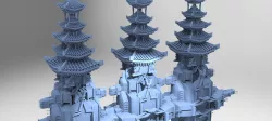 cyberpunk Asian Tower