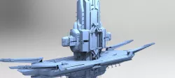 cyberpunk Asian Tower Floating