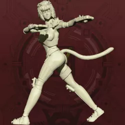 Cyberpunk Catgirl - Dual Pistol Pose