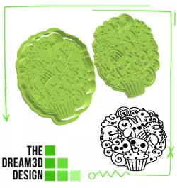 DOODLE COOKIE CUTTER STAMP N DEBOSSER.stl