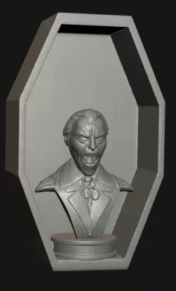 Dracula Christopher Lee Bust + Coffin Case
