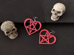 Earrings "Heart Pentagram