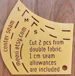Face mask template for sewing
