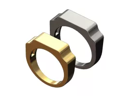 Flat top with arc sides signet ring 3D print model