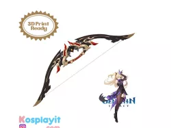 Genshin Impact - Rust Bow - Digital 3D Model File - Divided for facilitated 3D Printing - Fischl Cosplay