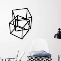 Geometric cubes wall art