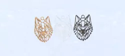 Geometric wolf earrings