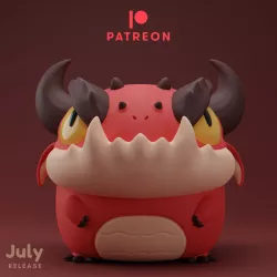 Grumpii Monster Art Toy - Red Demon