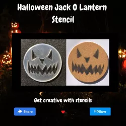 Halloween Jack O Lantern Stencil - Clip on stencil for cork coasters