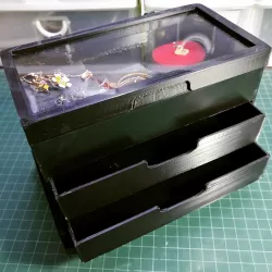 Jewelry Box (with Acrylic Window Display, 2 Drawers)