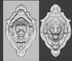 Lion relief and mold