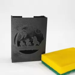 Master Roshi, Goku and Krilin, milk training, sponge holder