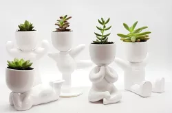 meditating boy fat potted plants and stl for 3D printing