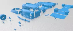 Mercedes Benz Blue Wonder Renntransporter 1954 Printable Truck