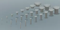 Metric Button Head Screw, f3d, stp and STL Files (M2-M10)
