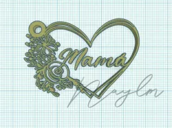 Mom heart keychain