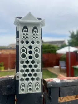 Narrow bee hotel / insect hotel.