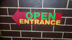 Open Closed Entrance Sign