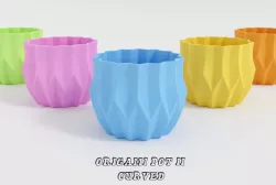 ORIGAMI STYLE FLOWER POT VERSION 2 CURVED