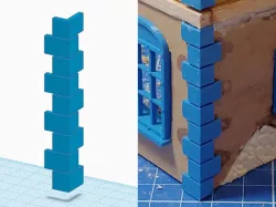 Quoins (corner stones) for tabletop buildings