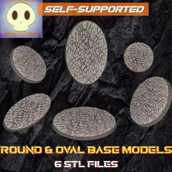 Rock ground Base Set (Round and Oval Bases// 6 different base sizes)