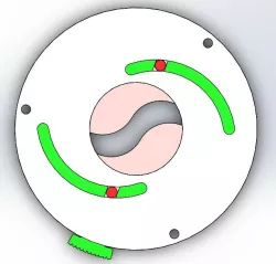 Rotating iris diaphragm-2 blades