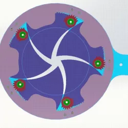 Rotating Mechanical Iris_shutter mechanism-gear structure