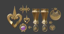 sara Kujou cosplay 3d model jewerly