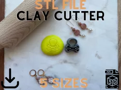 Skull & Bones Polymer Clay Stud Cutter | 5 Sizes | Digital STL File | 3D Printing