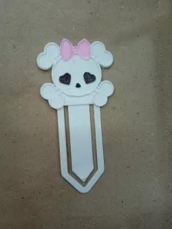 Skull bookmark with bow