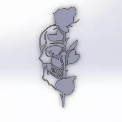 skull with roses