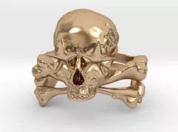 Star Eyed Skull & Crossbones Ring