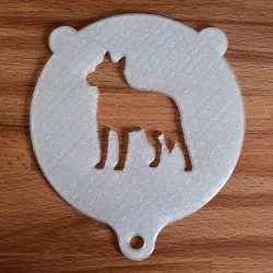 Stencil for latte or cappuccino, motif: Cattle Dog