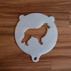 Stencil for latte or cappuccino, motif: Collie