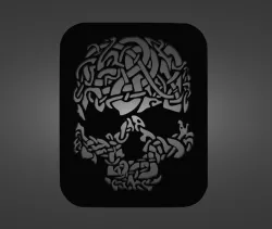 Stencil, keychain, stripe, skull, Celts, Vikings