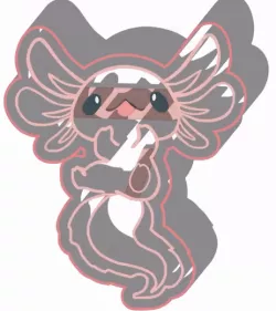 Tender ajolotl cookie cutter, cookie cutter axolotl