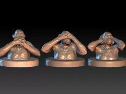 Three Wise Monkeys. Set