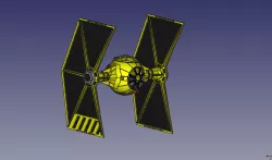 TIE/mg Mining Guild starfighter 3.75" figure toy ship 3d print files