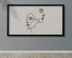 Two Faces 2D Wall-Line Art 2D