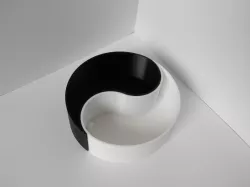 Yin yang bonsai pot (no logo) - 100 mm