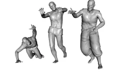 Zombie male 54mm 3 poses