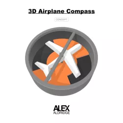 3D Airplane Compass Concept