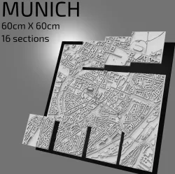 3D Munich | Digital Files | 3D STL File | Munich 3D Map | 3D City Art | 3D Printed Landmark | Model of Munich Skyline | 3D Art