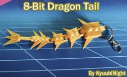 8-bit Articulated Dragon Tail Keychain
