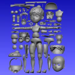 Anime girl puppet 001 Anime girl puppet 001 STL-ZTL