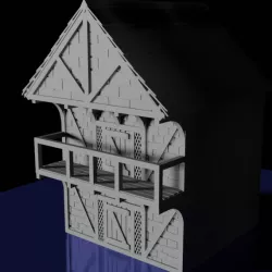 Another 3 Floored Fantasy Building w/ Balcony RPG Terrain 28mm