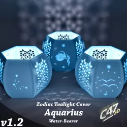 Aquarius (Water-Bearer) Zodiac Tealight Cover
