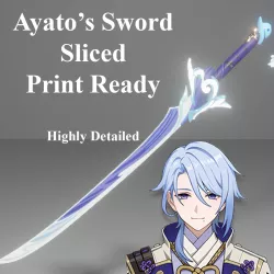 Ayato Sword Genshin Impact -- Haran Geppaku Futsu -- Sliced Print Ready