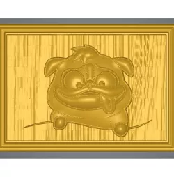 bas-relief real 3D Relief For CNC building decor wall-mount for decoration "dog-house-04" and 3d print