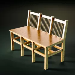 Bench with Dowel back